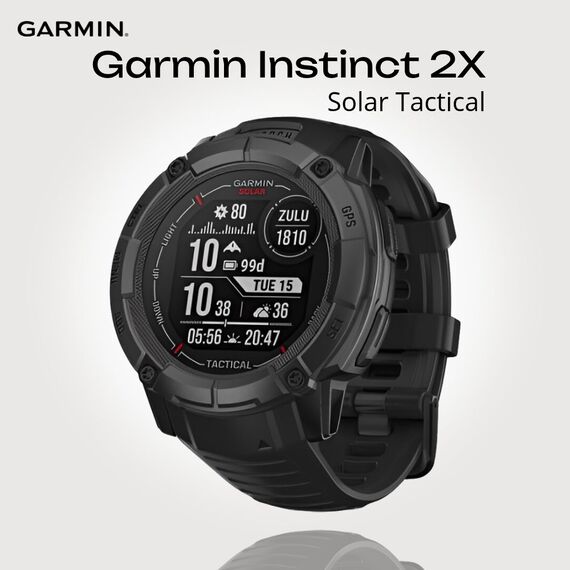 Смарт-часы Garmin Instinct 2X Solar Tactical Edition Black, Версия: Tactical, Размер корпуса : 50 мм, SOLAR (Версии с линзами для зарядки от солнечной батареи собирают солнечную энергию и продлевают срок службы батареи.): Да, Цвет: Black