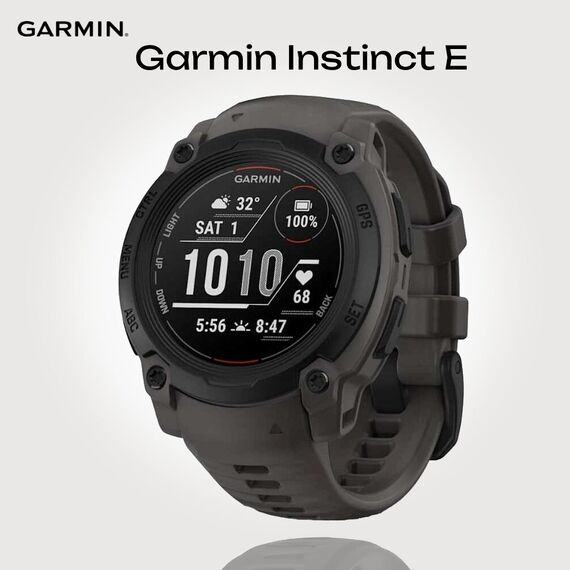 Смарт-часы Garmin Instinct E | 40 mm | Black with Charcoal Band, Версия: Instinct E, Размер корпуса : 40 мм, Цвет: Black/Charcoal