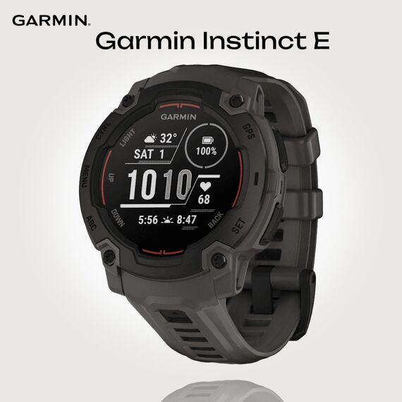 Смарт-часы Garmin Instinct E | 45 mm | Black with Charcoal Band, Версия: Instinct E, Размер корпуса : 45 мм, Цвет: Black/Charcoal
