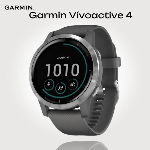 Смарт-часы Garmin Vívoactive 4 Silver Stainless Steel Bezel/Shadow Gray, Размер корпуса : 45 мм, Цвет: Shadow Gray