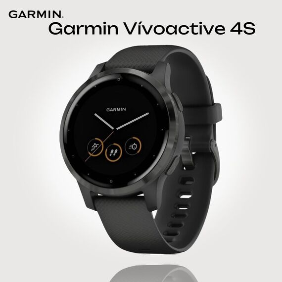 Смарт-часы Garmin Vívoactive 4S Slate Stainless Steel Bezel/Black, Размер корпуса : 40 мм, Цвет: Black