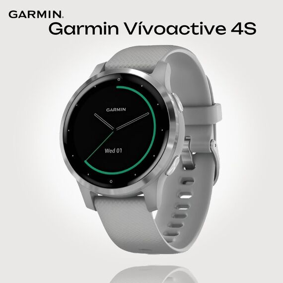 Смарт-часы Garmin Vívoactive 4S Silver Stainless Steel Bezel/Powder Gray, Размер корпуса : 40 мм, Цвет: Powder Gray