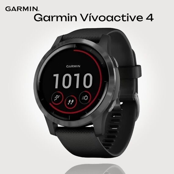 Смарт-часы Garmin Vívoactive 4 Slate Stainless Steel Bezel/Black, Размер корпуса : 45 мм, Цвет: Black
