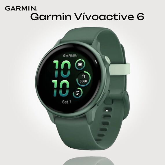 Смарт-часы Garmin Vívoactive 6 Metallic Jasper Green, Цвет: Jasper Green