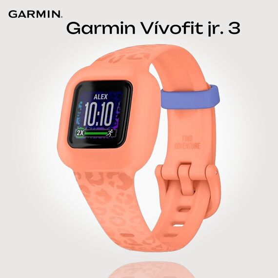 Смарт-часы Garmin Vívofit jr. 3 Garmin Peach Leopard, Версия: Garmin, Цвет: Peach Leopard
