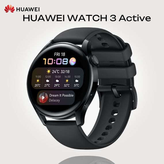 Смарт-часы HUAWEI WATCH 3 Active | 46 mm | Black, Размер корпуса : 46 мм, Цвет: Black