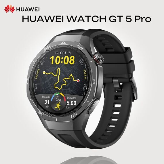 Смарт-часы HUAWEI WATCH GT 5 Pro | 46 mm | Black, Размер корпуса : 46 мм, Цвет: Black