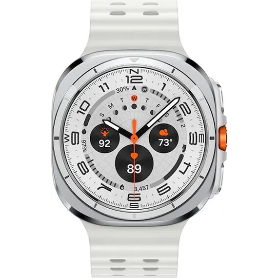 Galaxy Watch Ultra | 47 mm | Titanium White | Marine/White, Тип ремешка : Marine, Размер корпуса : 47 мм, Цвет: Titanium White, Цвет ремешка: White, Размер ремешка : M/L, Подключение часов : Bluetooth / Wi-Fi + 4G LTE, изображение 2 Galaxy Watch Ultra | 47 mm | Titanium White | Marine/White, Тип ремешка : Marine, Размер корпуса : 47 мм, Цвет: Titanium White, Цвет ремешка: White, Размер ремешка : M/L, Подключение часов : Bluetooth / Wi-Fi + 4G LTE, изображение 2