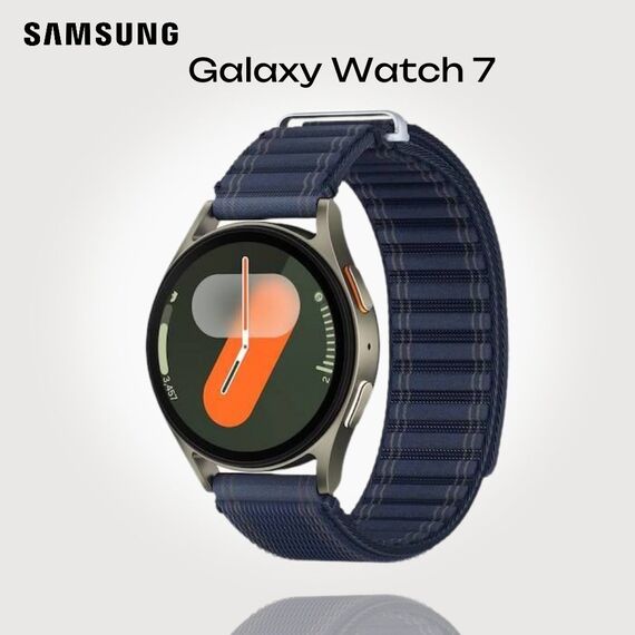 Samsung Galaxy Watch 7 | 40 mm | 4G LTE | Green | Fabric/Navy | M/L, Размер ремешка : M/L, Цвет ремешка: Navy, Тип ремешка : Fabric, Размер корпуса : 40 мм, Цвет: Green, Подключение часов : Bluetooth / Wi-Fi + 4G LTE