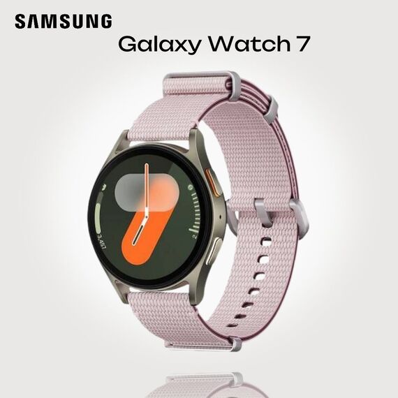 Samsung Galaxy Watch 7 | 40 mm | Green | Athleisure/Pink | S/M, Размер ремешка : S/M, Цвет ремешка: Pink, Тип ремешка : Athleisure, Размер корпуса : 40 мм, Цвет: Green, Подключение часов : Bluetooth / Wi-Fi