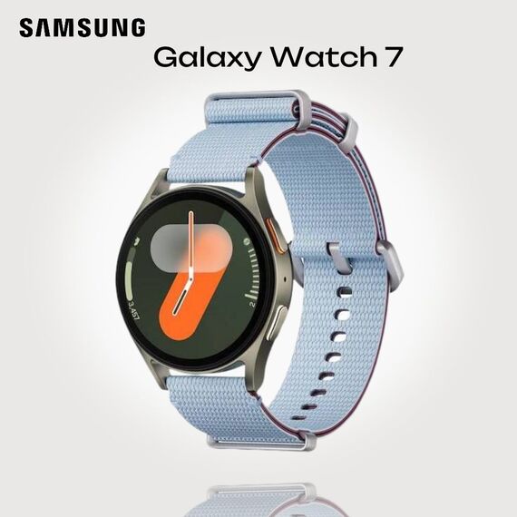 Samsung Galaxy Watch 7 | 40 mm | Green | Athleisure/Sky Blue | M/L, Размер ремешка : M/L, Цвет ремешка: Sky Blue, Тип ремешка : Athleisure, Размер корпуса : 40 мм, Цвет: Green, Подключение часов : Bluetooth / Wi-Fi