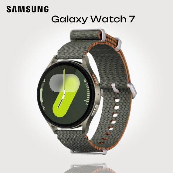 Samsung Galaxy Watch 7 | 44 mm | Green | Athleisure/Green | M/L, Размер ремешка : M/L, Цвет ремешка: Green, Тип ремешка : Athleisure, Размер корпуса : 44 мм, Цвет: Green, Подключение часов : Bluetooth / Wi-Fi