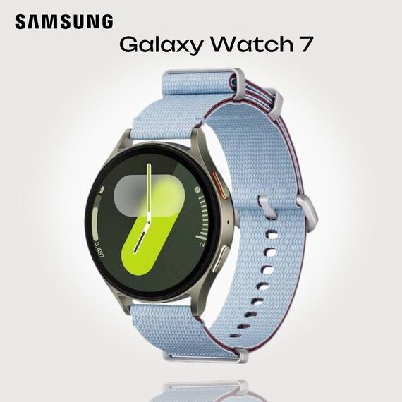 Samsung Galaxy Watch 7 | 44 mm | Green | Athleisure/Sky Blue | M/L, Размер ремешка : M/L, Цвет ремешка: Sky Blue, Тип ремешка : Athleisure, Размер корпуса : 44 мм, Цвет: Green, Подключение часов : Bluetooth / Wi-Fi