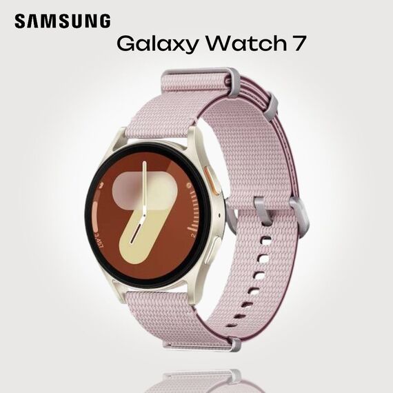 Samsung Galaxy Watch 7 | 40 mm | Cream | Athleisure/Pink | S/M, Размер ремешка : S/M, Цвет ремешка: Pink, Тип ремешка : Athleisure, Размер корпуса : 40 мм, Цвет: Cream, Подключение часов : Bluetooth / Wi-Fi