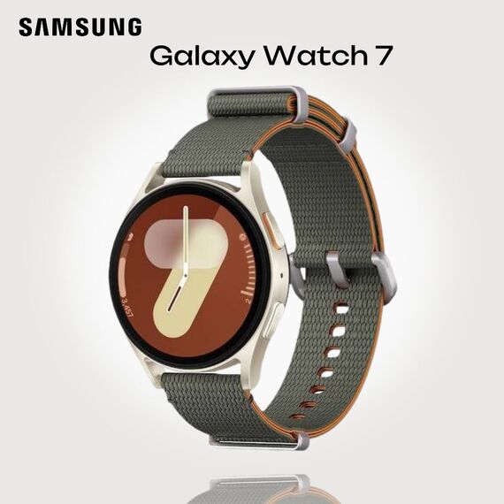 Samsung Galaxy Watch 7 | 40 mm | 4G LTE | Cream | Athleisure/Green | S/M, Размер ремешка : S/M, Цвет ремешка: Green, Тип ремешка : Athleisure, Размер корпуса : 40 мм, Цвет: Cream, Подключение часов : Bluetooth / Wi-Fi + 4G LTE
