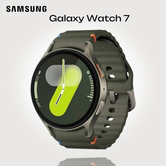 Samsung Galaxy Watch 7 | 44 mm | 4G LTE | Green | Sport/Green | M/L, Размер ремешка : M/L, Цвет ремешка: Green, Тип ремешка : Sport, Размер корпуса : 44 мм, Цвет: Green, Подключение часов : Bluetooth / Wi-Fi + 4G LTE