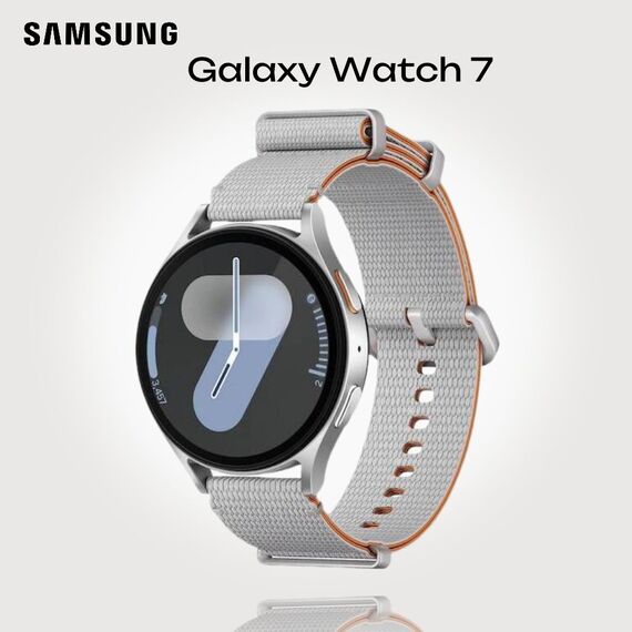 Samsung Galaxy Watch 7 | 44 mm | 4G LTE | Silver | Athleisure/Silver | M/L, Размер ремешка : M/L, Цвет ремешка: Silver, Тип ремешка : Athleisure, Размер корпуса : 44 мм, Цвет: Silver, Подключение часов : Bluetooth / Wi-Fi + 4G LTE