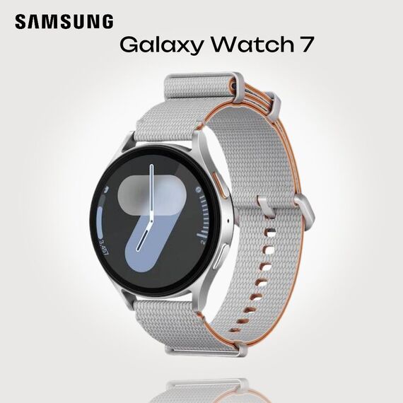 Samsung Galaxy Watch 7 | 44 mm | Silver | Athleisure/Silver | M/L, Размер ремешка : M/L, Цвет ремешка: Silver, Тип ремешка : Athleisure, Размер корпуса : 44 мм, Цвет: Silver, Подключение часов : Bluetooth / Wi-Fi