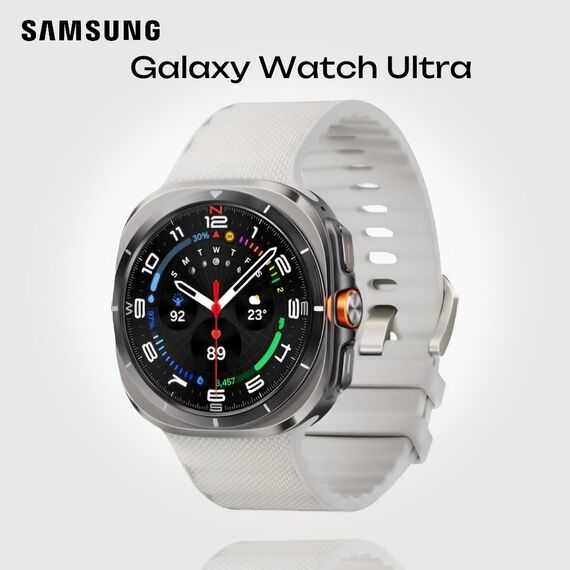 Galaxy Watch Ultra | 47 mm | Titanium Silver | Peakform/White Sand, Размер ремешка : M/L, Цвет ремешка: White Sand, Тип ремешка : Peakform, Размер корпуса : 47 мм, Цвет: Titanium Silver, Подключение часов : Bluetooth / Wi-Fi + 4G LTE