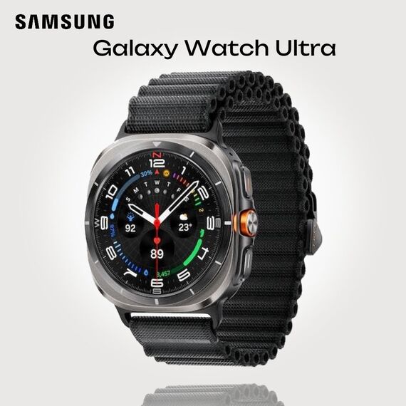 Galaxy Watch Ultra | 47 mm | Titanium Silver | Trail/Dark Gray, Размер ремешка : M/L, Цвет ремешка: Dark Gray, Тип ремешка : Trail, Размер корпуса : 47 мм, Цвет: Titanium Silver, Подключение часов : Bluetooth / Wi-Fi + 4G LTE