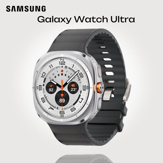 Galaxy Watch Ultra | 47 mm | Titanium White | Peakform/Dark Gray, Размер ремешка : M/L, Цвет ремешка: Dark Gray, Тип ремешка : Peakform, Размер корпуса : 47 мм, Цвет: Titanium White, Подключение часов : Bluetooth / Wi-Fi + 4G LTE