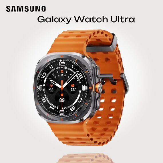 Galaxy Watch Ultra | 47 mm | Titanium Gray | Marine/Orange, Размер ремешка : M/L, Цвет ремешка: Orange, Тип ремешка : Marine, Размер корпуса : 47 мм, Цвет: Titanium Gray, Подключение часов : Bluetooth / Wi-Fi + 4G LTE