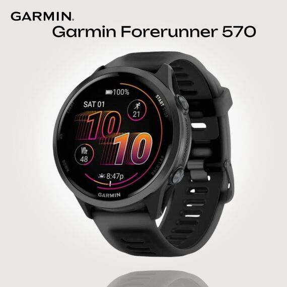 Смарт-часы Garmin Forerunner 570 | 47 mm | Slate Gray/Black, Размер корпуса : 47 мм, Цвет: Slate Gray/Black