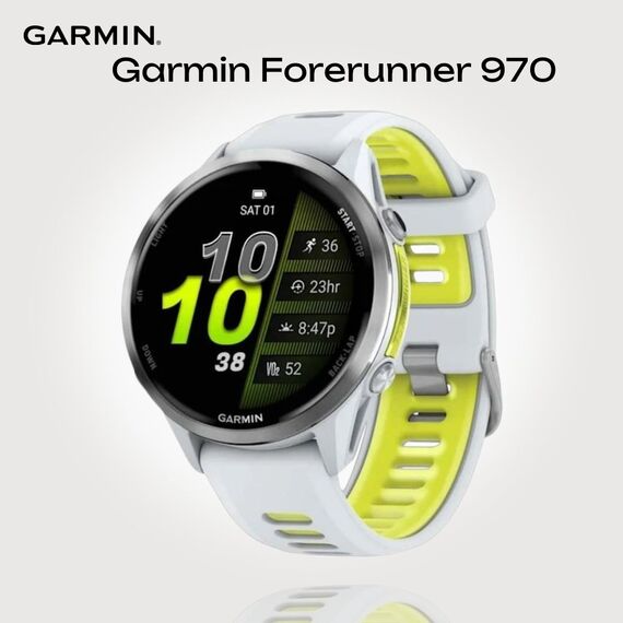 Смарт-часы Garmin Forerunner 970 Whitestone/Translucent Amp Yellow, Цвет: Whitestone