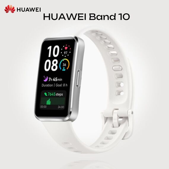 Фитнес-браслет HUAWEI Band 10 White, Размер корпуса : 43 мм, Цвет: White