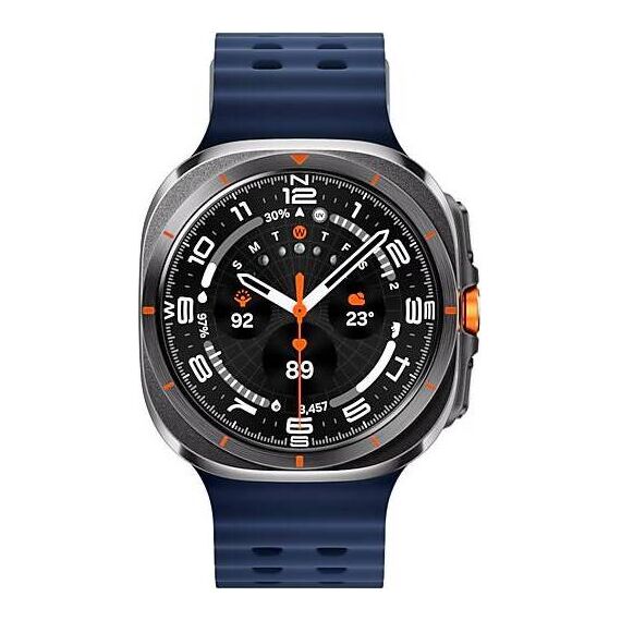 Galaxy Watch Ultra 2025 | 47 мм | 4G LTE | Titanium Gray | Marine/Blue | S/M/L, Тип ремешка : Marine, Цвет: Titanium Gray, Цвет ремешка: Blue, Размер ремешка : S/M/L, Подключение часов : Bluetooth / Wi-Fi + 4G LTE, изображение 3
