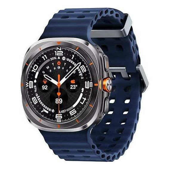 Galaxy Watch Ultra 2025 | 47 мм | 4G LTE | Titanium Gray | Marine/Blue | S/M/L, Тип ремешка : Marine, Цвет: Titanium Gray, Цвет ремешка: Blue, Размер ремешка : S/M/L, Подключение часов : Bluetooth / Wi-Fi + 4G LTE, изображение 2
