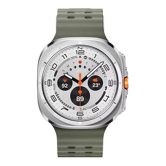 Galaxy Watch Ultra 2025 | 47 мм | 4G LTE | Titanium White | Marine/Green | S/M/L, Тип ремешка : Marine, Цвет: Titanium White, Цвет ремешка: Green, Размер ремешка : S/M/L, Подключение часов : Bluetooth / Wi-Fi + 4G LTE, изображение 3 Galaxy Watch Ultra 2025 | 47 мм | 4G LTE | Titanium White | Marine/Green | S/M/L, Тип ремешка : Marine, Цвет: Titanium White, Цвет ремешка: Green, Размер ремешка : S/M/L, Подключение часов : Bluetooth / Wi-Fi + 4G LTE, изображение 3