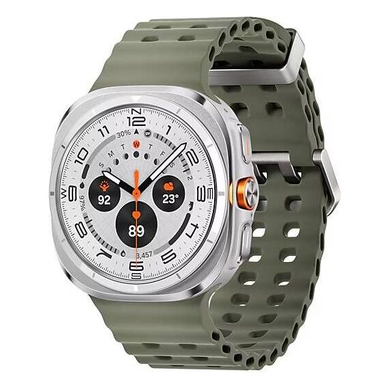 Galaxy Watch Ultra 2025 | 47 мм | 4G LTE | Titanium White | Marine/Green | S/M/L, Тип ремешка : Marine, Цвет: Titanium White, Цвет ремешка: Green, Размер ремешка : S/M/L, Подключение часов : Bluetooth / Wi-Fi + 4G LTE, изображение 2 Galaxy Watch Ultra 2025 | 47 мм | 4G LTE | Titanium White | Marine/Green | S/M/L, Тип ремешка : Marine, Цвет: Titanium White, Цвет ремешка: Green, Размер ремешка : S/M/L, Подключение часов : Bluetooth / Wi-Fi + 4G LTE, изображение 2