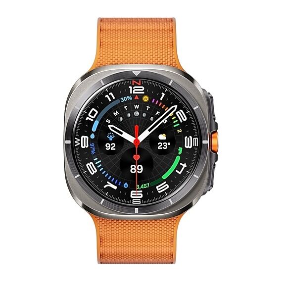 Galaxy Watch Ultra 2025 | 47 мм | 4G LTE | Titanium Silver | Peakform/Orange | S/M/L, Тип ремешка : Peakform, Цвет: Titanium Silver, Цвет ремешка: Orange, Размер ремешка : S/M/L, Подключение часов : Bluetooth / Wi-Fi + 4G LTE, изображение 3 Galaxy Watch Ultra 2025 | 47 мм | 4G LTE | Titanium Silver | Peakform/Orange | S/M/L, Тип ремешка : Peakform, Цвет: Titanium Silver, Цвет ремешка: Orange, Размер ремешка : S/M/L, Подключение часов : Bluetooth / Wi-Fi + 4G LTE, изображение 3