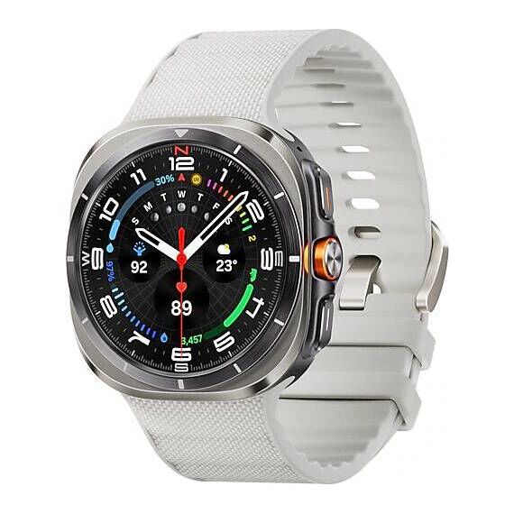 Galaxy Watch Ultra 2025 | 47 мм | 4G LTE | Titanium Silver | Peakform/White Sand | S/M/L, Тип ремешка : Peakform, Цвет: Titanium Silver, Цвет ремешка: White Sand, Размер ремешка : S/M/L, Подключение часов : Bluetooth / Wi-Fi + 4G LTE, изображение 2 Galaxy Watch Ultra 2025 | 47 мм | 4G LTE | Titanium Silver | Peakform/White Sand | S/M/L, Тип ремешка : Peakform, Цвет: Titanium Silver, Цвет ремешка: White Sand, Размер ремешка : S/M/L, Подключение часов : Bluetooth / Wi-Fi + 4G LTE, изображение 2