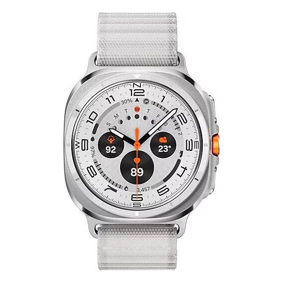 Galaxy Watch Ultra 2025 | 47 мм | 4G LTE | Titanium White | Trail/White Sand | S/M/L, Тип ремешка : Trail, Цвет: Titanium White, Цвет ремешка: White Sand, Размер ремешка : S/M/L, Подключение часов : Bluetooth / Wi-Fi + 4G LTE, изображение 2 Galaxy Watch Ultra 2025 | 47 мм | 4G LTE | Titanium White | Trail/White Sand | S/M/L, Тип ремешка : Trail, Цвет: Titanium White, Цвет ремешка: White Sand, Размер ремешка : S/M/L, Подключение часов : Bluetooth / Wi-Fi + 4G LTE, изображение 2