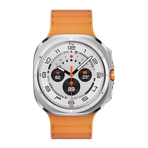 Galaxy Watch Ultra 2025 | 47 мм | 4G LTE | Titanium White | Peakform/Orange | S/M/L, Тип ремешка : Peakform, Цвет: Titanium White, Цвет ремешка: Orange, Размер ремешка : S/M/L, Подключение часов : Bluetooth / Wi-Fi + 4G LTE, изображение 3 Galaxy Watch Ultra 2025 | 47 мм | 4G LTE | Titanium White | Peakform/Orange | S/M/L, Тип ремешка : Peakform, Цвет: Titanium White, Цвет ремешка: Orange, Размер ремешка : S/M/L, Подключение часов : Bluetooth / Wi-Fi + 4G LTE, изображение 3