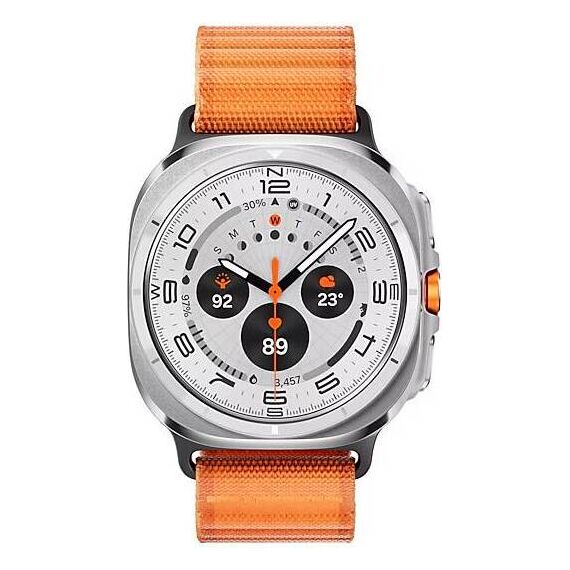 Galaxy Watch Ultra 2025 | 47 мм | 4G LTE | Titanium White | Trail/Orange | S/M/L, Тип ремешка : Trail, Цвет: Titanium White, Цвет ремешка: Orange, Размер ремешка : S/M/L, Подключение часов : Bluetooth / Wi-Fi + 4G LTE, изображение 3 Galaxy Watch Ultra 2025 | 47 мм | 4G LTE | Titanium White | Trail/Orange | S/M/L, Тип ремешка : Trail, Цвет: Titanium White, Цвет ремешка: Orange, Размер ремешка : S/M/L, Подключение часов : Bluetooth / Wi-Fi + 4G LTE, изображение 3