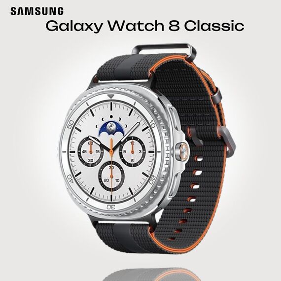 Galaxy Watch 8 Classic | 46 мм | White | Athleisure/Graphite | S/M, Тип ремешка : Athleisure, Размер корпуса : 46 мм, Цвет: White, Цвет ремешка: Graphite, Размер ремешка : S/M, Подключение часов : Bluetooth / Wi-Fi
