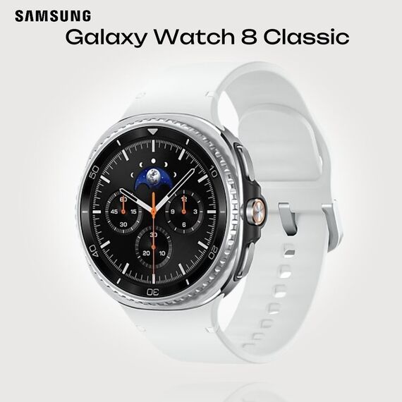 Galaxy Watch 8 Classic | 46 мм | 4G LTE | Black | Sport/White | S/M, Тип ремешка : Sport, Размер корпуса : 46 мм, Цвет: Black, Цвет ремешка: White, Размер ремешка : S/M, Подключение часов : Bluetooth / Wi-Fi + 4G LTE