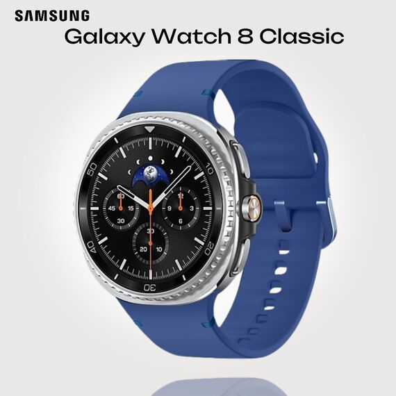 Galaxy Watch 8 Classic | 46 мм | 4G LTE | Black | Sport/Blue | S/M, Тип ремешка : Sport, Размер корпуса : 46 мм, Цвет: Black, Цвет ремешка: Blue, Размер ремешка : S/M, Подключение часов : Bluetooth / Wi-Fi + 4G LTE
