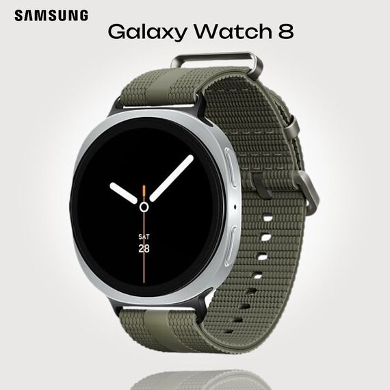 Galaxy Watch 8 | 44 мм | 4G LTE | Silver | Athleisure/Green | S/M, Тип ремешка : Athleisure, Размер корпуса : 44 мм, Цвет: Silver, Цвет ремешка: Green, Размер ремешка : S/M, Подключение часов : Bluetooth / Wi-Fi + 4G LTE