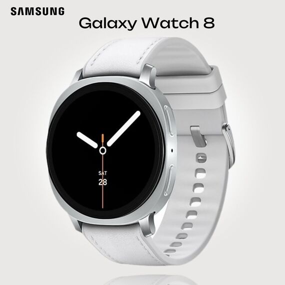 Galaxy Watch 8 | 40 мм | Silver | Hybrid/White | S/M/L, Тип ремешка : Hybrid, Размер корпуса : 40 мм, Цвет: Silver, Цвет ремешка: White, Размер ремешка : S/M/L, Подключение часов : Bluetooth / Wi-Fi