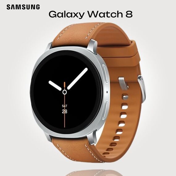 Galaxy Watch 8 | 44 мм | Silver | Hybrid/Camel | S/M/L, Тип ремешка : Hybrid, Размер корпуса : 44 мм, Цвет: Silver, Цвет ремешка: Camel, Размер ремешка : S/M/L, Подключение часов : Bluetooth / Wi-Fi