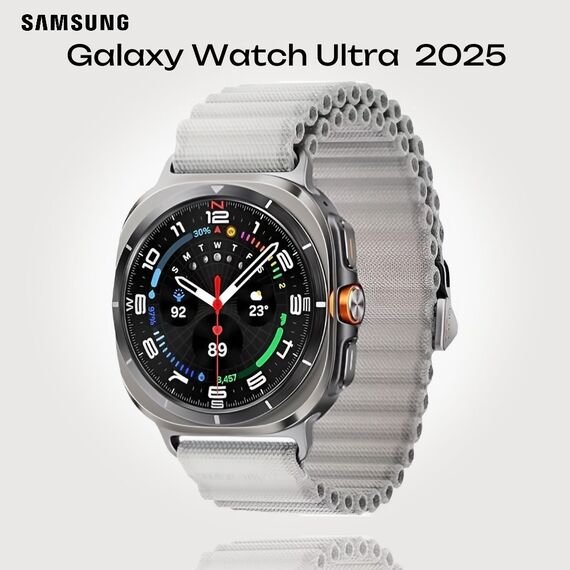 Galaxy Watch Ultra 2025 | 47 мм | 4G LTE | Titanium Silver | Trail/White Sand | S/M/L, Размер ремешка : S/M/L, Тип ремешка : Trail, Подключение часов : Bluetooth / Wi-Fi + 4G LTE, Цвет ремешка: White Sand, Цвет: Titanium Silver