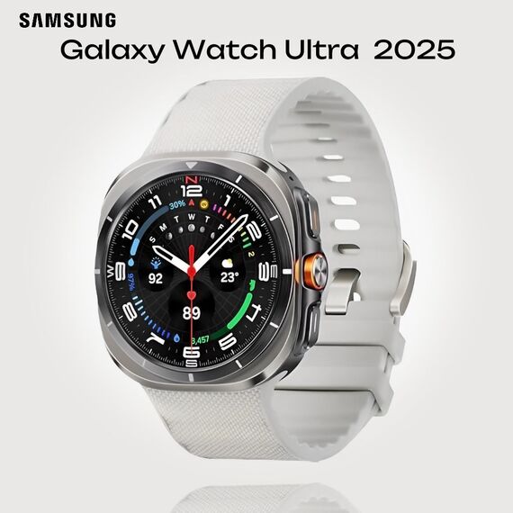 Galaxy Watch Ultra 2025 | 47 мм | 4G LTE | Titanium Silver | Peakform/White Sand | S/M/L, Размер ремешка : S/M/L, Тип ремешка : Peakform, Подключение часов : Bluetooth / Wi-Fi + 4G LTE, Цвет ремешка: White Sand, Цвет: Titanium Silver