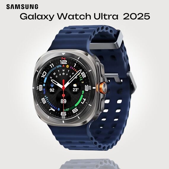 Galaxy Watch Ultra 2025 | 47 мм | 4G LTE | Titanium Silver | Marine/Blue | S/M/L, Размер ремешка : S/M/L, Тип ремешка : Marine, Подключение часов : Bluetooth / Wi-Fi + 4G LTE, Цвет ремешка: Blue, Цвет: Titanium Silver