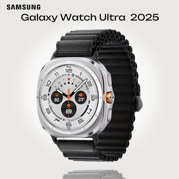 Galaxy Watch Ultra 2025 | 47 мм | 4G LTE | Titanium White | Trail/Dark Gray | S/M/L, Размер ремешка : S/M/L, Тип ремешка : Trail, Подключение часов : Bluetooth / Wi-Fi + 4G LTE, Цвет ремешка: Dark Gray, Цвет: Titanium White