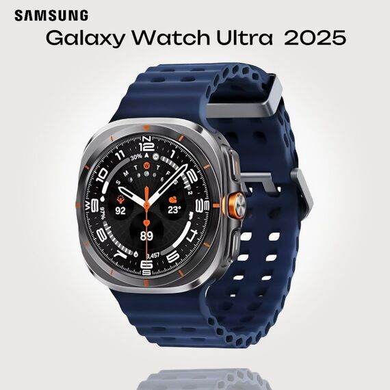 Galaxy Watch Ultra 2025 | 47 мм | 4G LTE | Titanium Gray | Marine/Blue | S/M/L, Размер ремешка : S/M/L, Тип ремешка : Marine, Подключение часов : Bluetooth / Wi-Fi + 4G LTE, Цвет ремешка: Blue, Цвет: Titanium Gray
