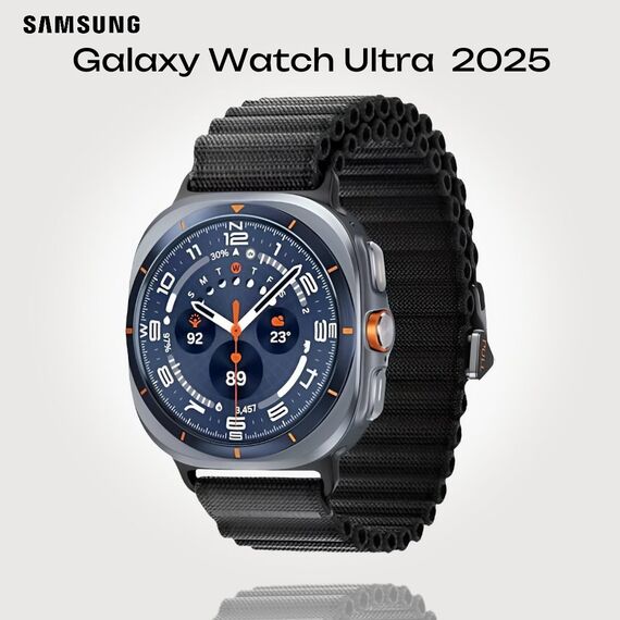 Galaxy Watch Ultra 2025 | 47 мм | 4G LTE | Titanium Blue | Trail/Dark Gray | S/M/L, Размер ремешка : S/M/L, Тип ремешка : Trail, Подключение часов : Bluetooth / Wi-Fi + 4G LTE, Цвет ремешка: Dark Gray, Цвет: Titanium Blue